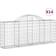 vidaXL Cesti Gabbioni Ad Arco 14 pz 200x30x80/100 cm Ferro Zincato Arredo Giardino