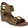 Cashott A/S Damen CASALBERTA Velcro Button Nubuck Heeled Sandal, Olive