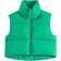 Fuinloth Women's High Stand Collar Lightweight Zip Crop Puffer Gilet - Bright Green