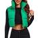 Fuinloth Women's High Stand Collar Lightweight Zip Crop Puffer Gilet - Bright Green