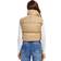 Fuinloth Women's High Stand Collar Lightweight Zip Crop Puffer Gilet - Khaki