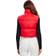 Fuinloth Women's High Stand Collar Lightweight Zip Crop Puffer Gilet - Red