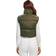 Fuinloth Women's High Stand Collar Lightweight Zip Crop Puffer Gilet - Army Green