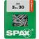 Spax Tornillo Universal T-Star Plus 3.5 x 30 mm 200 Piezas Parcialmente Roscado Cabeza Avellanada T-Star Plus 200 Ud.