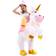 Joyin Inflatable Unicorn Ride-On Costume for Adults Orange/Pink/White