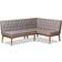 Baxton Studio Riordan Fabric Upholstered Gray/Walnut Brown Sofa 74.4" 2pcs 4 Seater