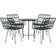 vidaXL black Garden Patio Dining Set, 1 Table incl. 4 Chairs