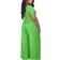 BffBaby Backless Short Sleeve Crop Top High Waist Wide Leg Long Pant Set - Green/Blue