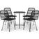 vidaXL black Garden Patio Dining Set, 1 Table incl. 4 Chairs