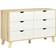Homcom Dresser Storage Cabinet White/Brown Chest of Drawer 120x76cm