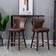 Homcom Luxury Upholstery Brown/Gold Bar Stool 101cm 2pcs