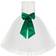 Ekidsbridal Junior Floral Lace Flower Girl Christening Baptism Dress - Ivory/Green