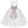 Ekidsbridal Junior Floral Lace Flower Girl Christening Baptism Dress - Ivory/Biscotti