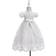 Glamulice Baby Girl's Christening Baptism Floral Embroidered Dress & Handmade Headband - Off White