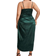 Floerns Women's Satin Spaghetti Strap Cowl Neck Wrap Party Cami Dress Plus Size - Jacquard Green