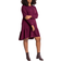 Roman Curve Frill Hem Long Sleeve Dress - Bordeaux