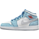 Nike Jordan 1 Mid SE GS - French Blue/White/Light Steel Gray/Fire Red