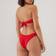 Montce Lulu Zig Zag Stitch Bikini Bottom - Crimson Micro Scrunch