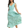 Roman Ditsy Floral Shirred Waist Maxi Dress - Green