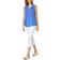 Roman Embroidered Peplum Cotton Vest - Blue