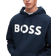 HUGO BOSS Logo Print Hoodie - Dark Blue