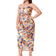 Floerns Women's Satin Spaghetti Strap Cowl Neck Wrap Party Cami Dress Plus Size - Floral Multi