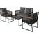 Venture Design Dallas Loungeset, 1 Bord inkl. 2 Stolar & 1 Soffor