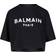 Balmain Logo Crop T-Shirt - Black