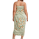 Floerns Women's Satin Spaghetti Strap Cowl Neck Wrap Party Cami Dress Plus Size - Floral Green