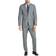 Van Heusen Men's Flex Plain Slim Fit Suits - Black/White Tic