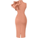 Xxtaxn Women's Cocktail Bodycon Ruffle Sleeveless Formal Midi Pencil Dress - Pink