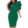 Xxtaxn Women's Cocktail Bodycon Ruffle Sleeveless Formal Midi Pencil Dress - Green