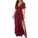 Goddiva Flutter Sleeve Maxi Dress - Berry