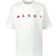 Marni Kid's Jersey T-shirt with Logo - Off White/Bright Red