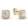 Pandora Square Sparkle Halo Stud Earrings - Gold/Transparent