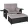 tectake Polyrattan Havesofa Kreta Med Overtræk Sort Grå Loungesæt, borde inkl. 1 sofaer