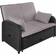 tectake Polyrattan Havesofa Kreta Med Overtræk Sort Grå Loungesæt, borde inkl. 1 sofaer