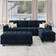 Belffin Sectional Couch with Storage Ottoman Velvet Blue Sofa 106.7" 4 Seater