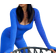 OQQ Ribbed Long Sleeve Sport Jumpsuits - Blue