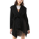 Chicwish Women's Turn Down Shawl Collar Wool Coat - Black