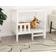 vidaXL Hundeseng 95,5x73,5x90 massivt fyrretræ hvid