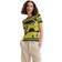 Desigual Palm Tree Knit Top Short Sleeve Crew Neck - Yellow