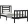vidaXL Frame with Headboard Black Wood Black