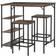 Homcom Industrial Rustic Brown Dining Set 60x109cm 3pcs