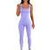 OQQ Women's Yoga Ribbed One Piece Sleeveless Jumpsuits - Purple