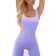 OQQ Women's Yoga Ribbed One Piece Sleeveless Jumpsuits - Purple