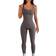 OQQ Women's Yoga Ribbed One Piece Sleeveless Jumpsuits - Tea Leaf