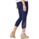 Roman Lace Insert Crop Stretch Trousers - Navy