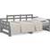 vidaXL Dormeuse Estraibile Grigia Legno Massello di Pino 2x (90x200) cm Divano Divano 3 Posti