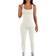 OQQ Women's Yoga Ribbed One Piece Sleeveless Jumpsuits - Beige